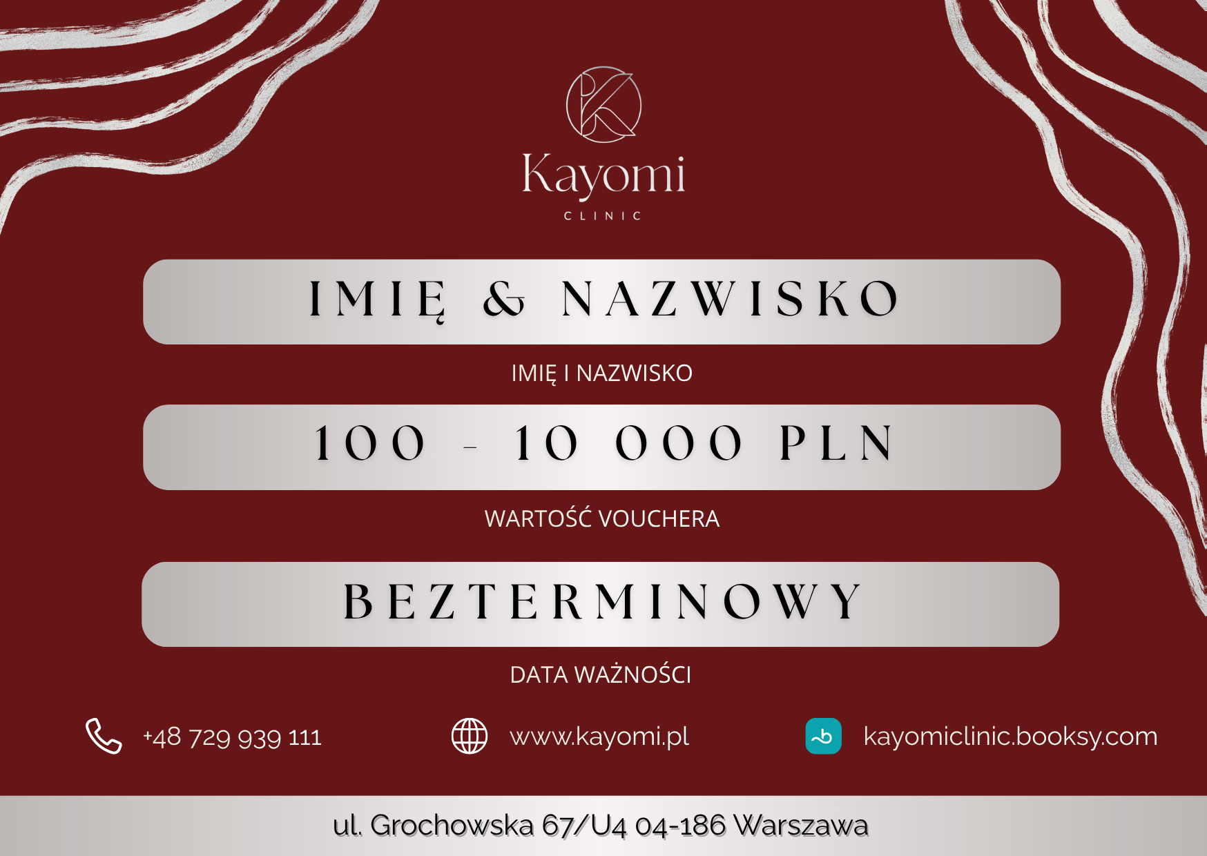 Voucher Kayomi Clinic - tył